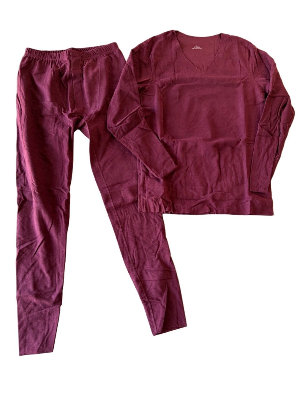 Two Piece Maroon Long Sleeve and Pant Fleece Style Set Size L (170/95) #260879